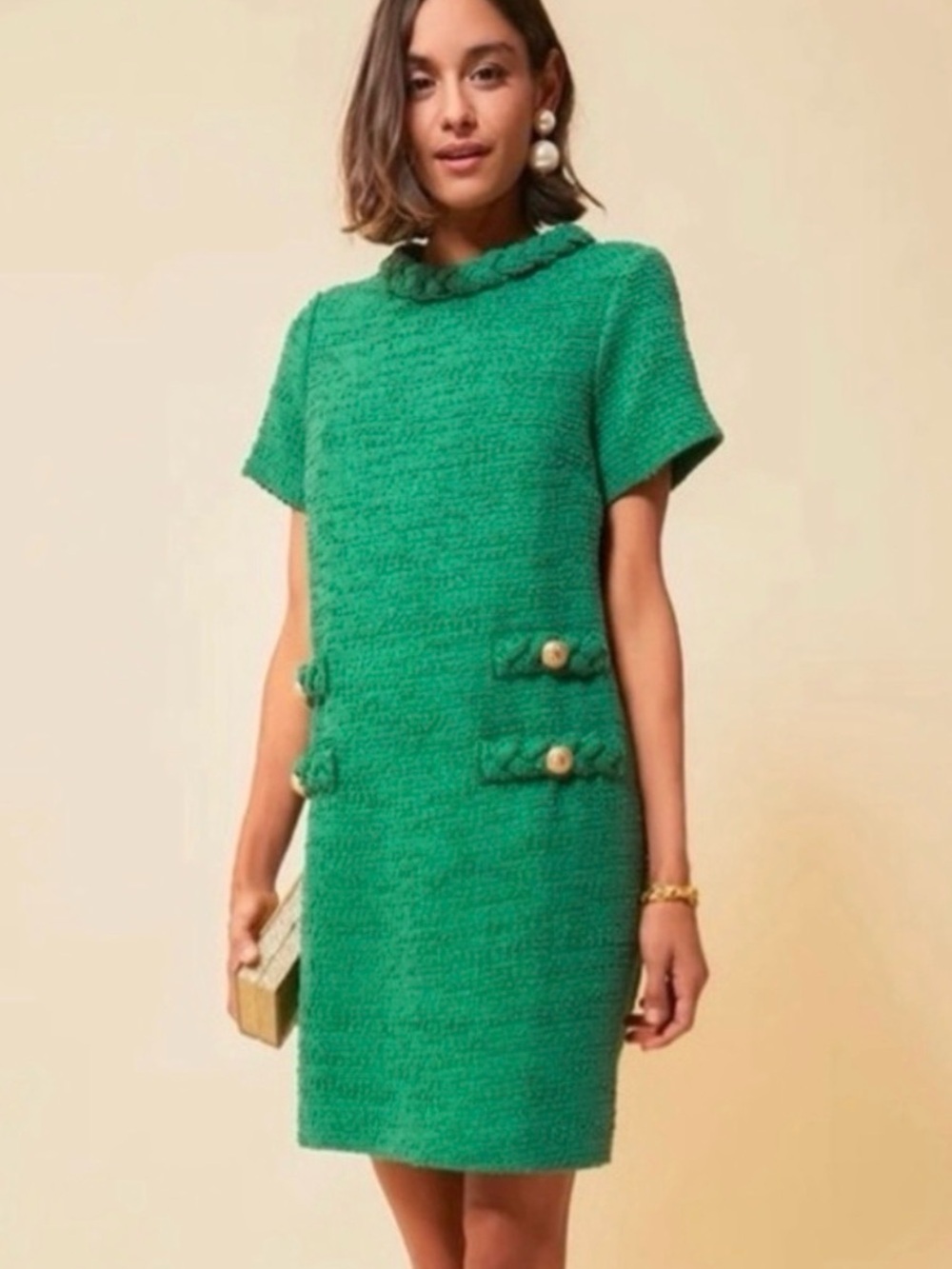 Tuckernuck Emerald Green Tweed Jackie Dress  NWT